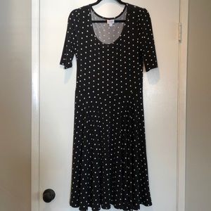 LuLaRoe Nicole Dress Black and White Polka Dot
